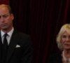 Le prince William, prince de Galles, la reine consort Camilla Parker Bowles, le roi Charles III d'Angleterre - Personnalités lors de la cérémonie du Conseil d'Accession au palais Saint-James à Londres, pour la proclamation du roi Charles III d'Angleterre. Le 10 septembre 2022