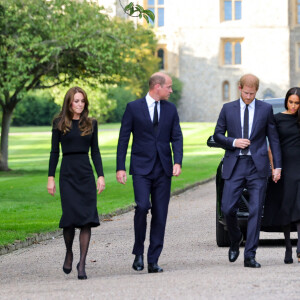 Le prince de Galles William, la princesse de Galles Kate Catherine Middleton, le prince Harry, duc de Sussex, Meghan Markle, duchesse de Sussex, le 10 septembre 2022