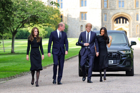 Le prince de Galles William, la princesse de Galles Kate Catherine Middleton, le prince Harry, duc de Sussex, Meghan Markle, duchesse de Sussex, le 10 septembre 2022