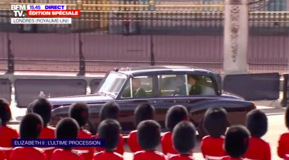 Capture de Kate Middleton lors de la procession du cercueil d'Elizabeth II vers le palais de Westminster le mercredi 14 septembre 2022