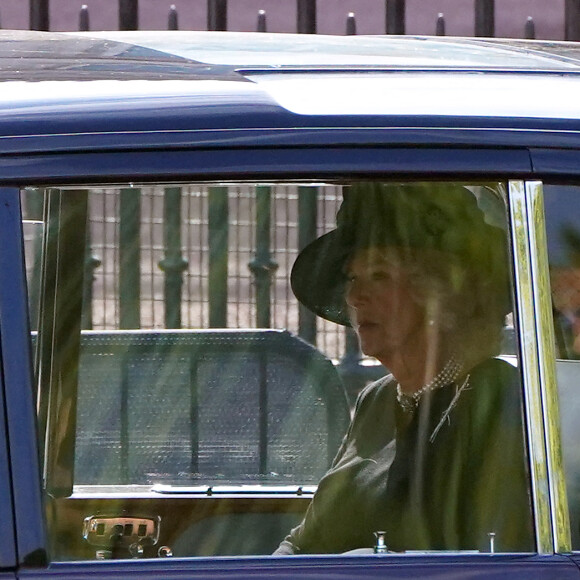 La reine Consort Camilla et la princesse de Galles Kate Middleton pendant la procession du cercueil de la reine de Buckingham à Westminster Hall à Londres le 14 septembre 2022 Photo by Ian West/PA Photos/ABACAPRESS.COM