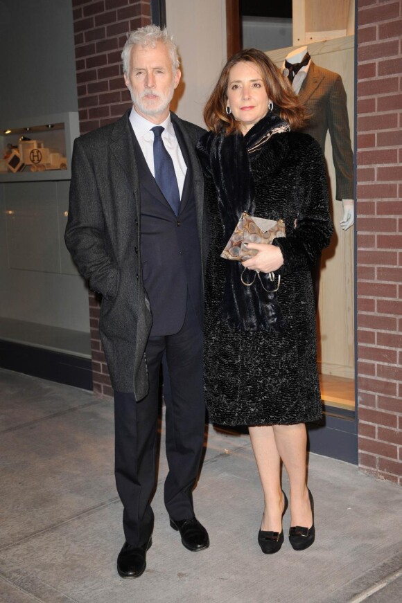 John Slattery et Talia Balsam à l'inauguration de la nouvelle boutique Hermès Homme, le 9 février 2010. New York City