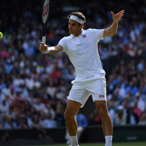 Roger Federer (Sui) - N. Djokovic, R. Federer sur le gazon du tournoi de tennis de Wimbledon, le 7 juillet 2021. © Antoine Couvercelle / Panoramic / Bestimage 