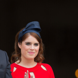 Le prince Andrew, duc d'York, la princesse Eugenie et la princesse Beatrice d'York - La famille royale d'Angleterre lors de la messe à la cathédrale St Paul de Londres pour le 90ème anniversaire de la reine Elisabeth II d'Angleterre. Le 10 juin 2016 