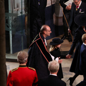 Service funéraire à l'Abbaye de Westminster pour les funérailles d'Etat de la reine Elizabeth II d'Angleterre. Le sermon est délivré par l'archevêque de Canterbury Justin Welby (chef spirituel de l'Eglise anglicane) au côté du doyen de Westminster David Hoyle. Londres, le 19 septembre 2022. © Phil Noble / PA via Bestimage 