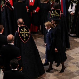 Service funéraire à l'Abbaye de Westminster pour les funérailles d'Etat de la reine Elizabeth II d'Angleterre. Le sermon est délivré par l'archevêque de Canterbury Justin Welby (chef spirituel de l'Eglise anglicane) au côté du doyen de Westminster David Hoyle. Londres, le 19 septembre 2022. © Phil Noble / PA via Bestimage 