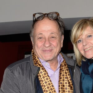 Exclusif - Chantal Ladesou et son mari Michel Ansault - Première de la pièce de théâtre "Le jeu de l' amour et du hasard" au théâtre de la Porte Saint-Martin à Paris, France, le 16 janvier 2018. © Coadic Guirec/Bestimage