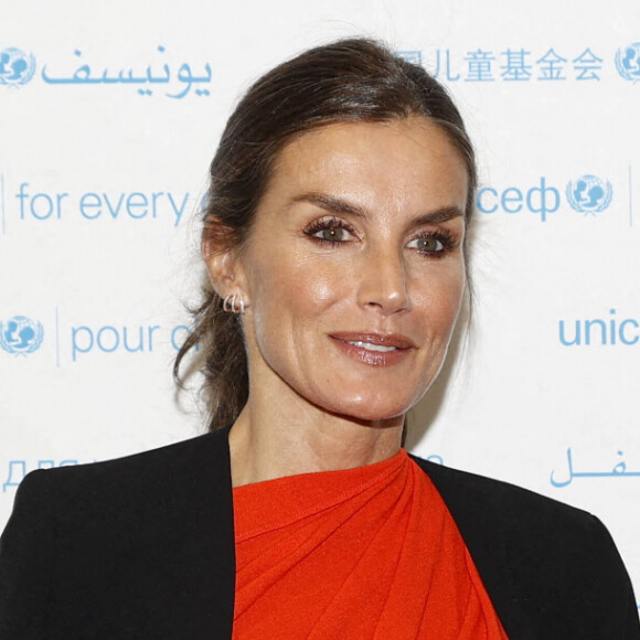 La reine Letizia d'Espagne participe à la réunion "Who" à l'Unicef en marge de la 77ème assemblée générales des Nations Unies à New York. 