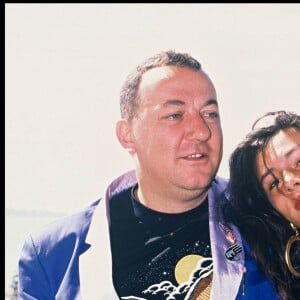 Coluche et sa compagne Frédérique.