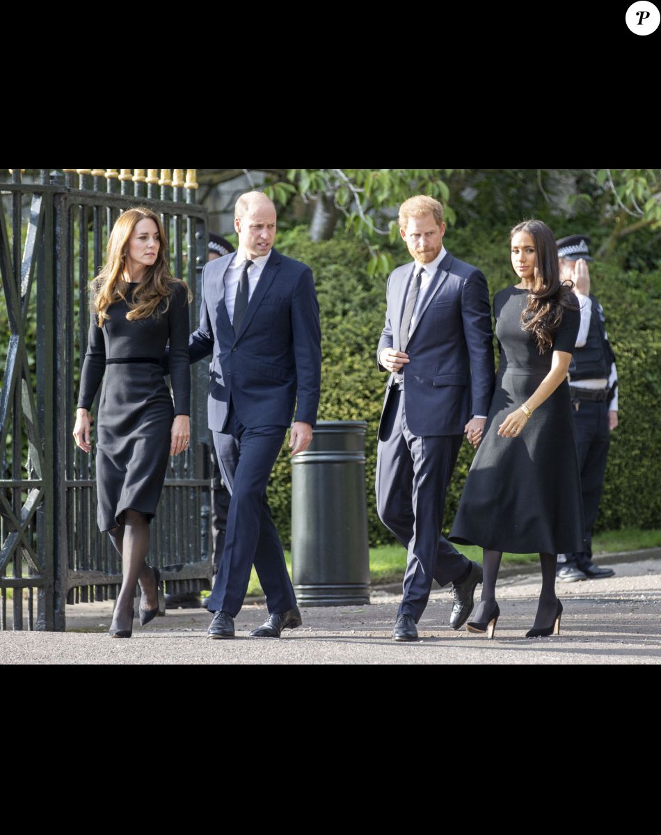 Le prince de Galles William, la princesse de Galles Kate Catherine Middleton, le prince Harry, duc de Sussex, Meghan Markle, duchesse de Sussex