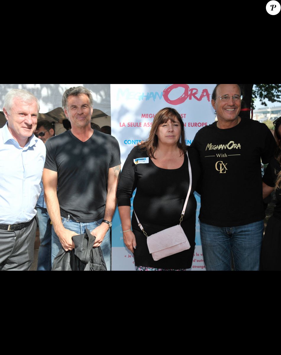 Luis Fernandez, Bruno Gaccio et Michèle Bernier - 2e tournoi de pétanque au profit de l'association "MeghanOra" sur l'Esplanade des Invalides à Paris, le 28 septembre 2014.