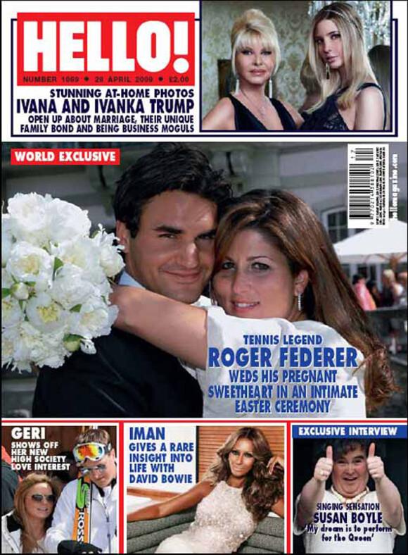 Roger Federer et sa jeune mariée en couverture de Hello !
