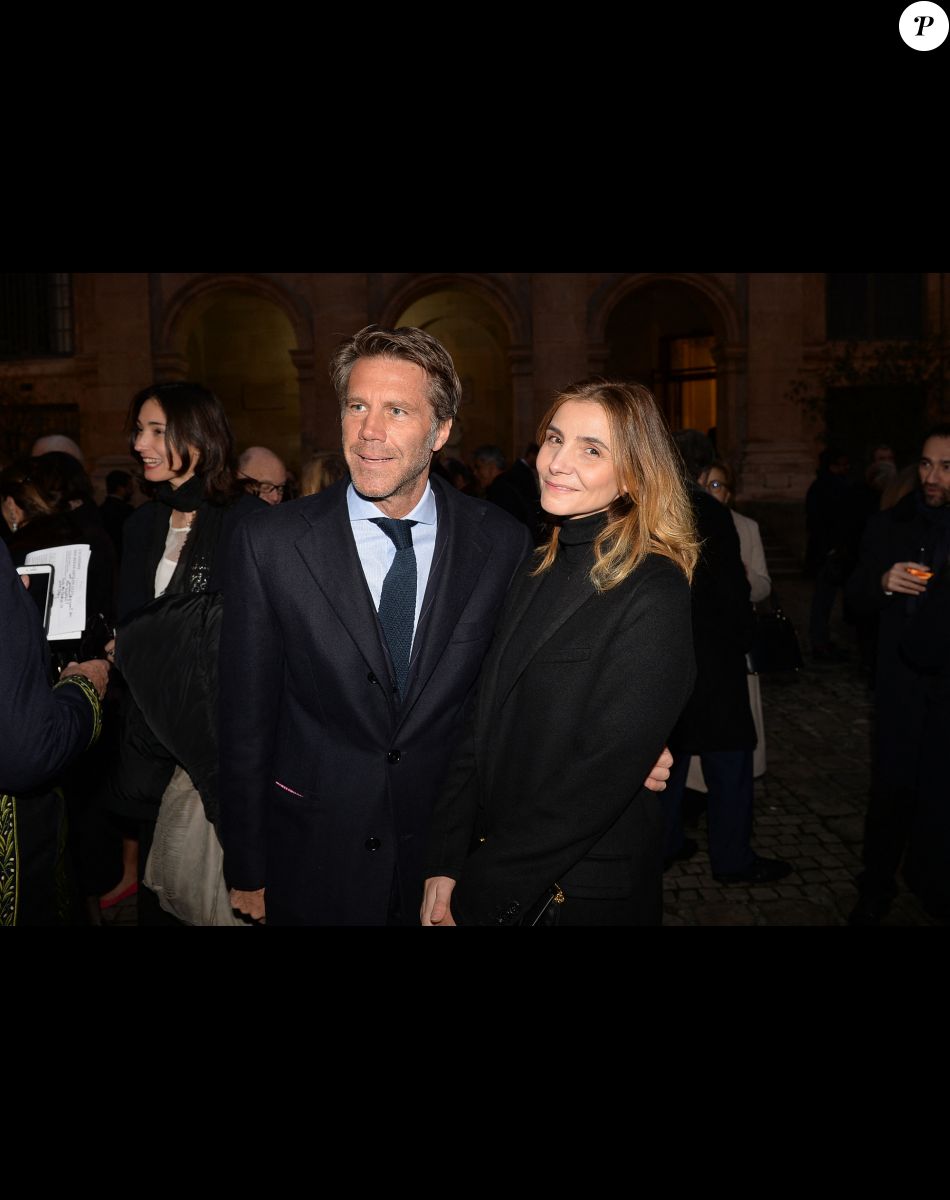 Le prince Emmanuel-Philibert de Savoie et sa femmme Clotilde Courau lors de la cérémonie d'installation de F.Mitterrand à l'académie des Beaux-Arts à Paris, France, le 6 février 2020. © Veeren/Bestimage