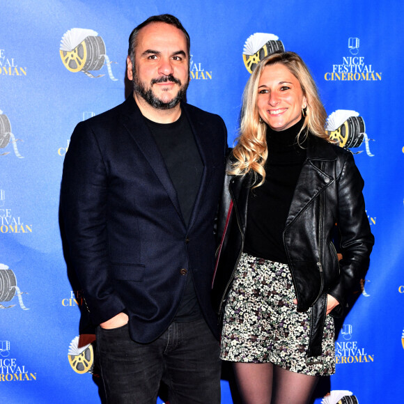 François-Xavier Demaison et sa femme Anaïs lors de la soirée de clôture de la 3eme édition du Festival Cinéroman à Nice. © Bruno Bebert / Bestimage 