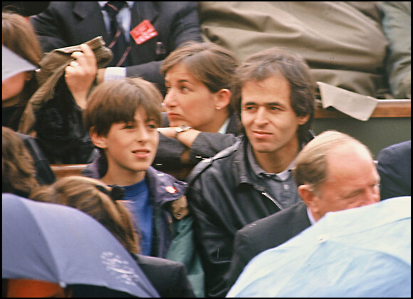 Jean-Jacques Goldman et son fils Michael au tournoi de tennis Roland Garros en 1990