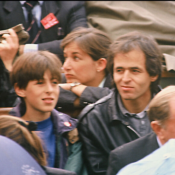 Jean-Jacques Goldman et son fils Michael au tournoi de tennis Roland Garros en 1990