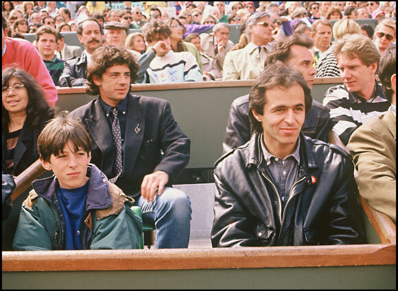 Jean-Jacques Goldman et son fils Michael au tournoi de tennis Roland Garros en 1990