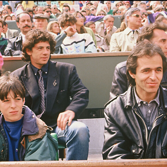 Jean-Jacques Goldman et son fils Michael au tournoi de tennis Roland Garros en 1990