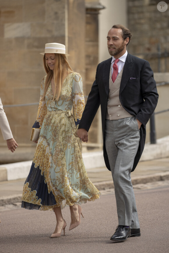 James Middleton et sa compagne Alizee Thevenet - Mariage de Lady Gabriella Windsor avec Thomas Kingston dans la chapelle Saint-Georges du château de Windsor le 18 mai 2019.