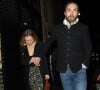 James Middleton et Alizee Thevenet quittant la soirée célébrant les fiançailles de la princesse Beatrice avec Edoardo Mapelli Mozzi à Londres, le 18 décembre 2019.