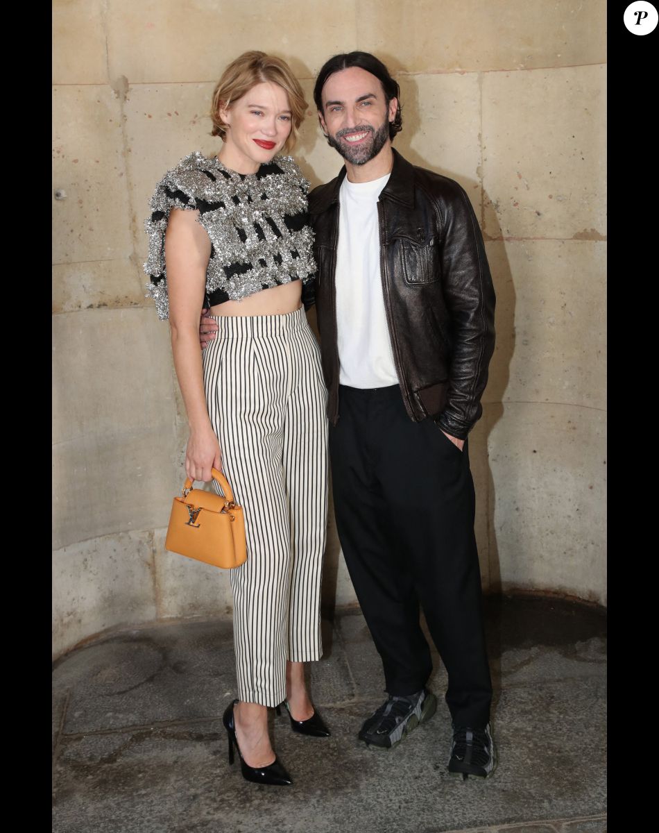 Léa Seydoux et Nicolas Ghesquière posent après le Défilé de mode Louis Vuitton, Prêt-à-porter Printemps / Eté 2023 dans le cadre de la Fashion Week de Paris, France, le 04 Octobre 2022. © Olivier Borde / Bertrand Rindoff / Bestimage