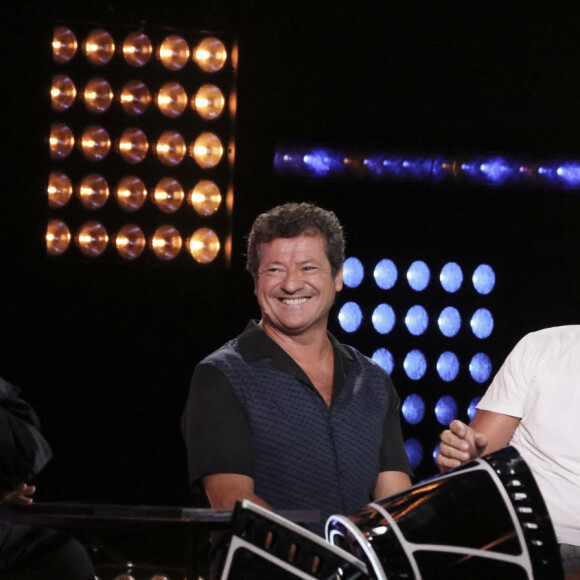 Exclusif - Laurence Boccolini, Les Chevaliers du Fiel (Francis Ginibre et Eric Carrère) - Tournage de l'émission "Sketch Story", présentée par L.Boccolini. Le 12 septembre 2022 C'est l'une des nouveautés de cette rentrée 2022. Samedi 8 octobre à 21h10, retrouvez " Sketch Story ", la nouvelle création originale de France 2  © Jack Tribeca / Bestimage 