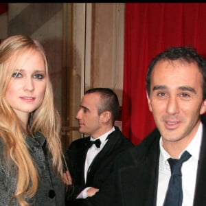 Elie Semoun et sa compagne Juliette Gernez - 33e cérémonie des César au Théâtre du Châtelet en 2008.