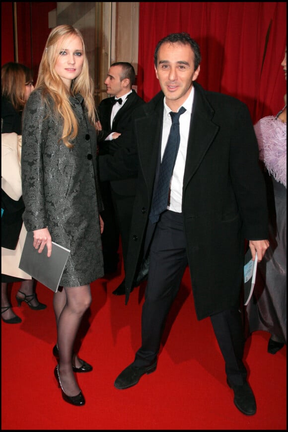 Elie Semoun et sa compagne Juliette Gernez - 33e cérémonie des César au Théâtre du Châtelet en 2008.