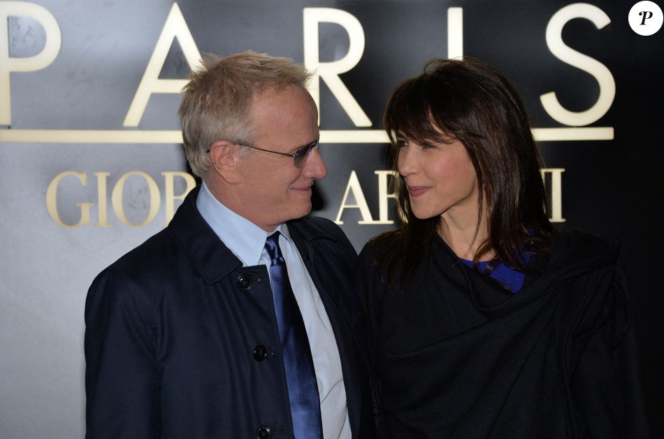 Sophie Marceau et son compagnon Christophe Lambert - Défilé Giorgio