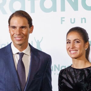 Rafael Nadal et sa femme Xisca Perello - Photocall de la cérémonie du 10ème anniversaire de la fondation Rafael Nadal à Madrid le 18 novembre 2021.