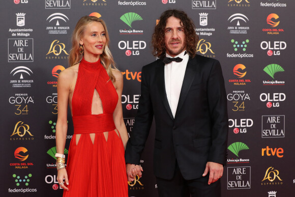 Carles Puyol, Vanesa Lorenzo au photocall de la 34ème édition des Goyas Cinema Awards à Malaga le 25 janvier 2020. 