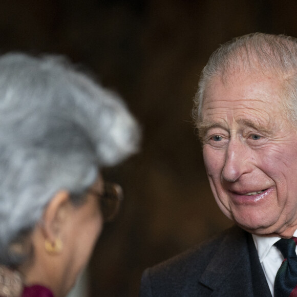 Le roi Charles III d'Angleterre organise une réception pour célébrer les communautés sud-asiatiques britanniques, au palais de Holyroodhouse à Édimbourg (Ecosse), le 3 octobre 2022.