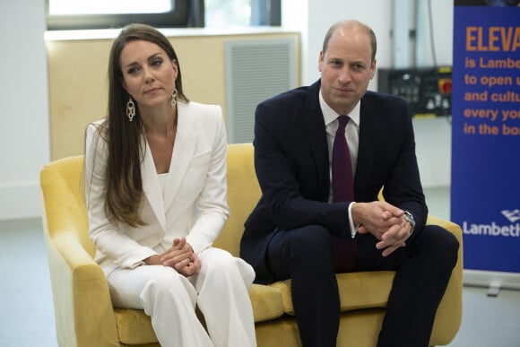 Catherine Kate Middleton, duchesse de Cambridge, et le prince William, duc de Cambridge rencontrent des talents de la communauté caribéenne chez Elevate à Londres le 22 juin 2022. 
