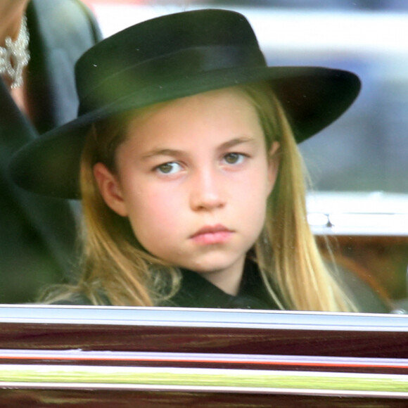 La princesse Charlotte de Galles - Sorties du service funéraire à l'Abbaye de Westminster pour les funérailles d'Etat de la reine Elizabeth II d'Angleterre, à Londres, Royaume Uni, le 19 septembnre 2022. 