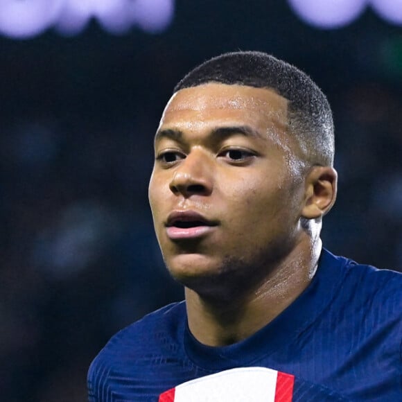 Kylian Mbappé - Match de Ligue 1 Uber Eats "PSG -OM" (1-0) au Parc des Princes à Paris le 16 octobre 2022.