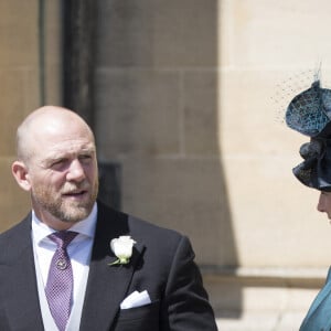 MIke Tindall et sa femme Zara Phillips Tindall (enceinte) - Les invités arrivent à la chapelle St. George pour le mariage du prince Harry et de Meghan Markle au château de Windsor, Royaume Uni, le 19 mai 2018. 