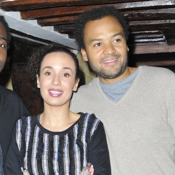 Amelle Chahbi, Noom Diawara et Fabrice Eboue - Generale de la piece "Amour sur place ou a emporter" au theatre du Gymnase a Paris le 24 octobre 2012.