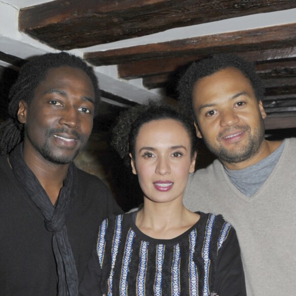 Amelle Chahbi, Noom Diawara et Fabrice Eboue - Generale de la piece "Amour sur place ou a emporter" au theatre du Gymnase a Paris le 24 octobre 2012.