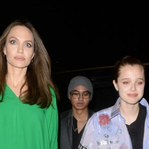 Angelina Jolie et sa fille Shiloh Jolie-Pitt - Les acteurs du film Les Éternels (Eternals) arrivent à l'afterparty de la première du film à Londres le 28 octobre 2021. 