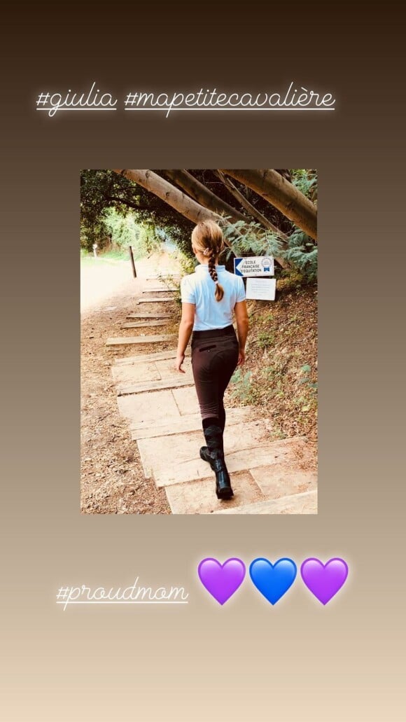 Carla Bruni dévoile quelques jolies photos de sa fille Giulia à cheval. Instagram. Le 27 octobre 2022.