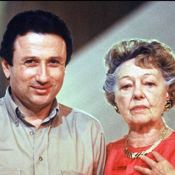 Michel Drucker et Georgette Lemaire en 1991 pour l'émission Stars 90