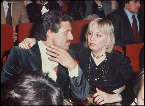 Georgette Lemaire et son ami à la première de Joe Dassin à l'Olympia en 1977.