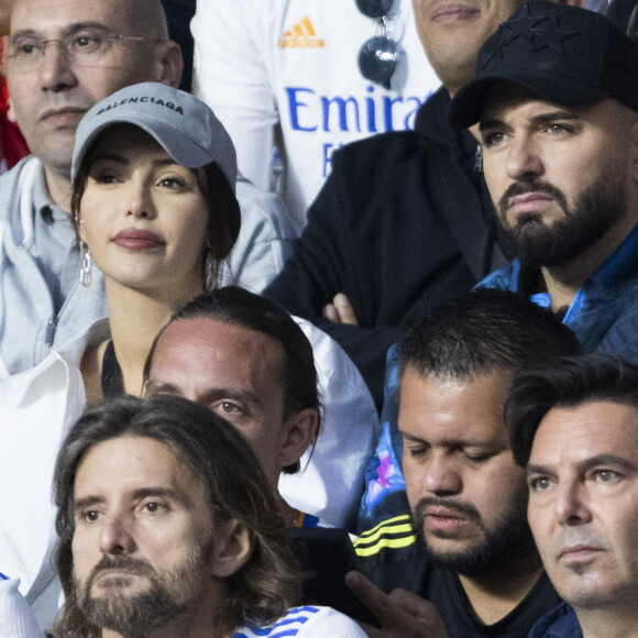 Nabilla (enceinte) et son mari Thomas Vergara - Les célébrités assistent à la victoire du Real Madrid face à Liverpool (1-0) en finale de la Ligue des Champions au stade de France, le 28 mai 2022. © Cyril Moreau / Bestimage