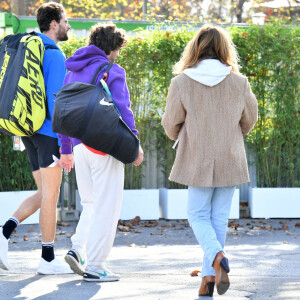 Exclusif - Axelle Laffont et son compagnon Romain Sichez - Axelle Laffont et son compagnon Romain Sichez lors du tournoi de tennis "Rolex Paris Masters 2022" à Bercy AccorHotels Arena à Paris, le 31 octobre 2022. © Veeren Ramsamy / Bestimage 