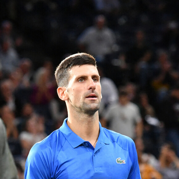 Novak Djokovic " Nole" et Maxime Cressy - Novak Djokovic " Nole", remporte son match face à Maxime Cressy lors du tournoi de tennis "Rolex Paris Masters 2022" à Bercy AccorHotels Arena à Paris, le1er novembre 2022 © Veeren/Bestimage 