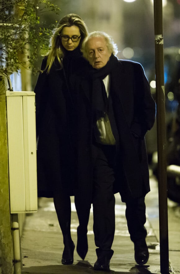 Didier Barbelivien et sa femme Laure - Arrivées des invités à la fête d'anniversaire organisée à l'occasion des 60 ans de Nicolas Sarkozy à son domicile à Paris, le 30 janvier 2015.