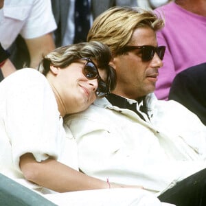 Stéphanie de Monaco et Mario Jutard à Roland-Garros en 1987