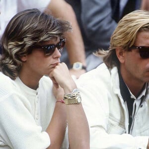 Stéphanie de Monaco et Mario Jutard à Roland-Garros en 1987