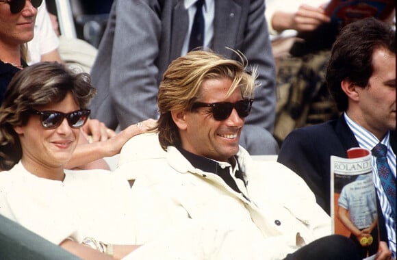 Stéphanie de Monaco et Mario Jutard à Roland-Garros en 1987
