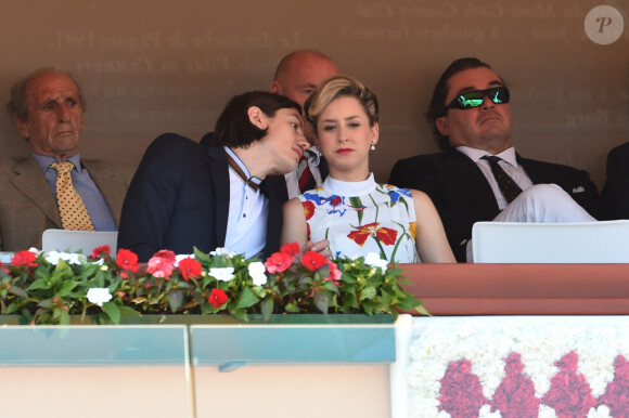 Jazmin Grace Grimaldi (la fille du prince Albert II de Monaco) et son compagnon Ian Mellencamp en tribune lors du Rolex Monte-Carlo Masters 2018 à Roquebrune Cap Martin le 19 avril 2018. © Bruno Bebert / Bestimage 